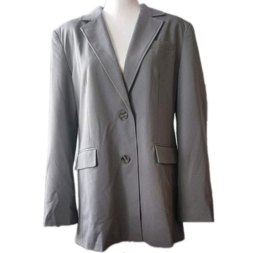 NA-KD Womens Blazer European 40 US 8/10 Gray Oversized Career Casual Fall Winter